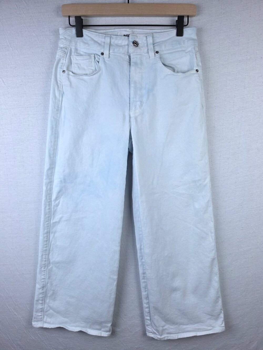 PAIGE Sasha Wide-Leg Ankle Jeans High Rise Light Wash size 28